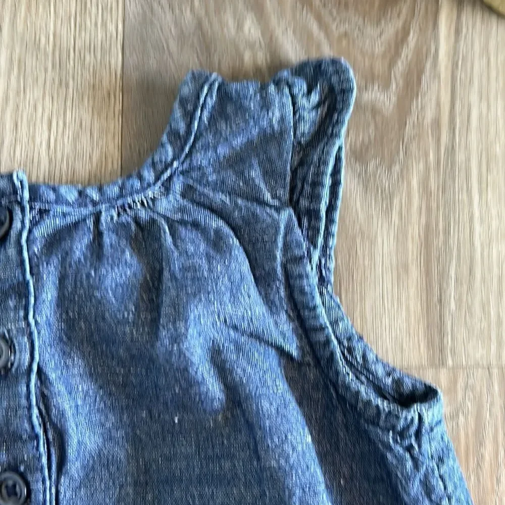 ((2 PIECE)) BABY GAP BABY GIRL 6-12 MONTH SUMMER OUTFITS PINK AND CHAMBRAY